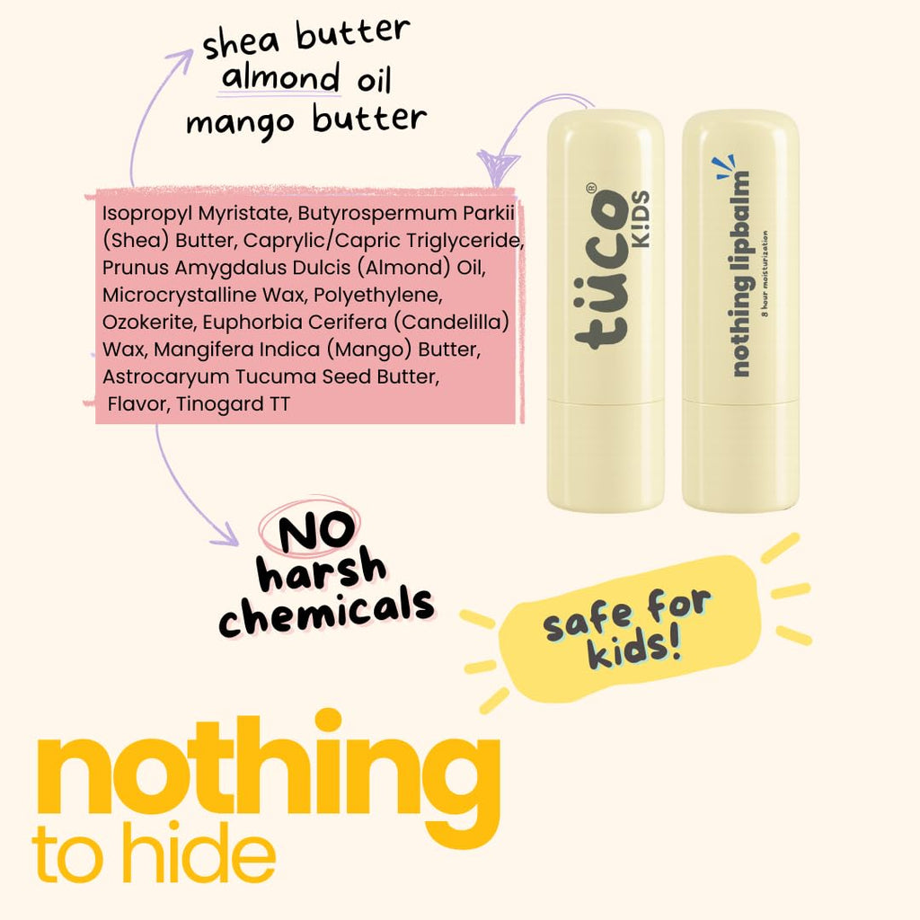 Tuco® Kids Lip Balm Tint | Lip, Cheek & Eyeshadow | Ages 3-15 Years | Made with 100% Natural Oils & Waxes | Free from Mineral Oils, Synthetic Fragrance and Parabens