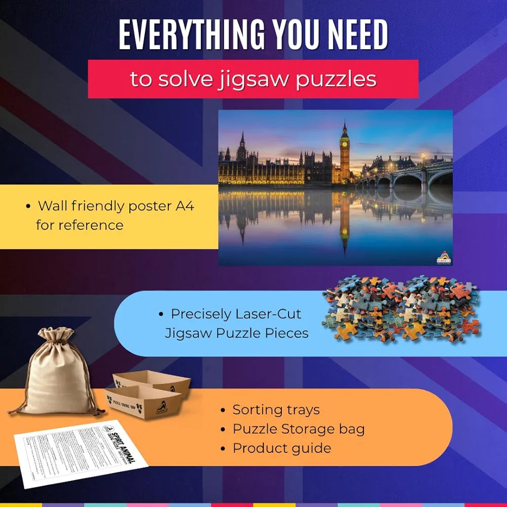 Playhills 300 Piece Wooden Puzzle Big Ben,London 300 Piece Puzzle for Kids & Adults Improves Your Child Brain Power Focus & Memory, Gift for Age 8+ Year