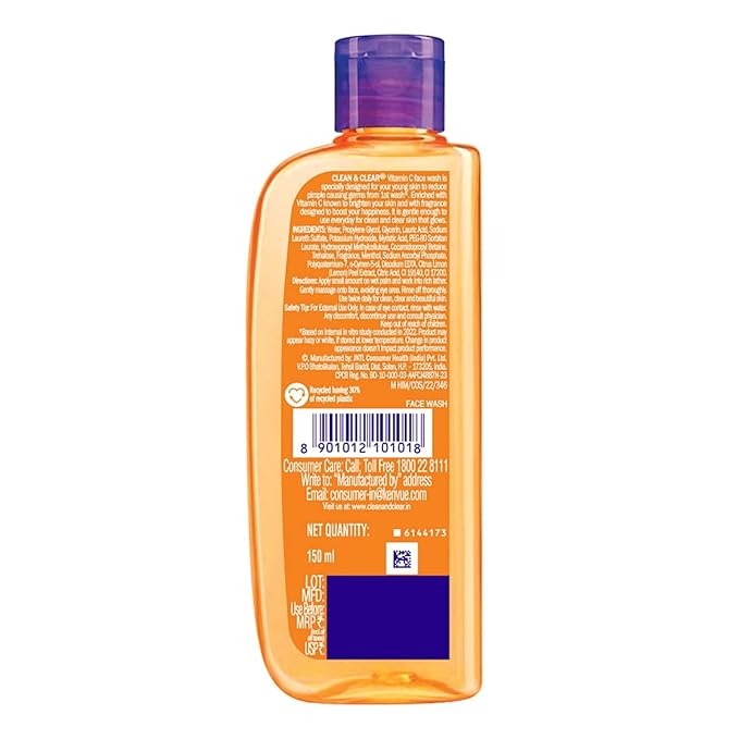Clean & Clear Vitamin C Face Wash - 150 ml
