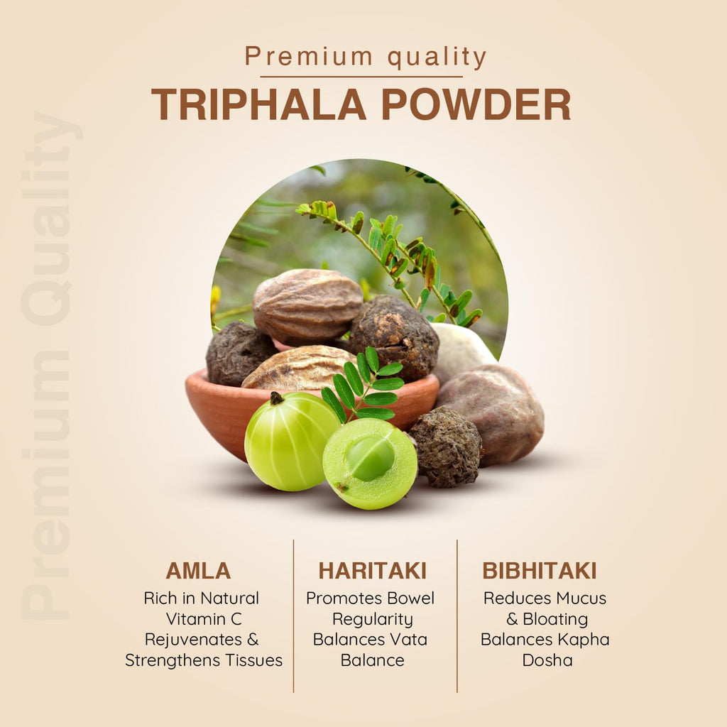 Ayouthveda Triphala Powder – Traditional Ayurvedic Blend for Daily Detox & Gut Health – Net Qty: 200g