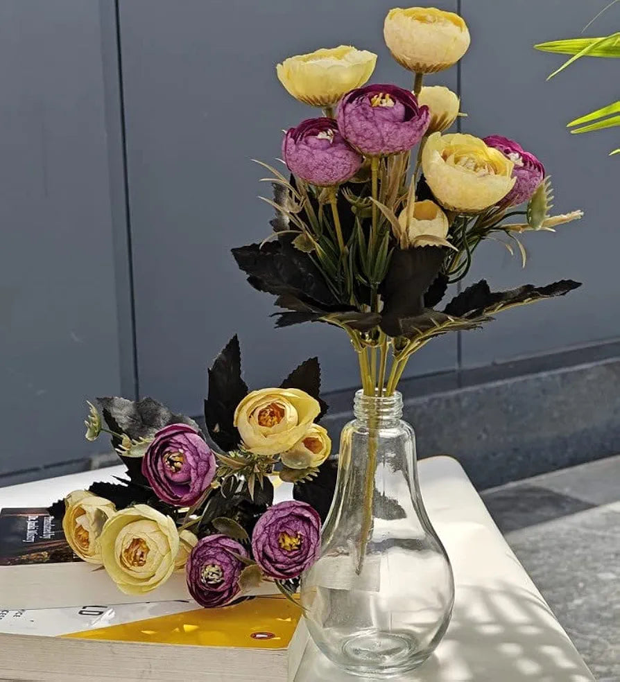 2 Pcs Artificial Rose Flower Sticks Multicolour