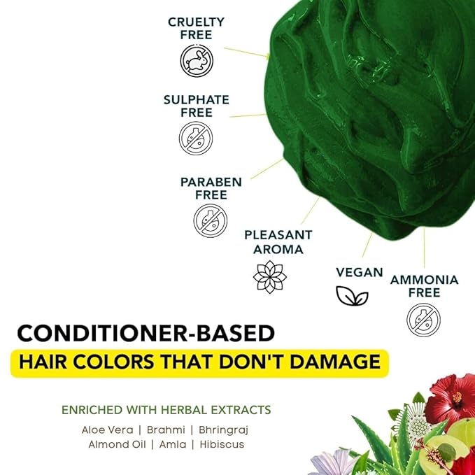 Paradyes Semi-permanent Mayeri Green Diy Conditioner Based Hair Colour - 120 Gms