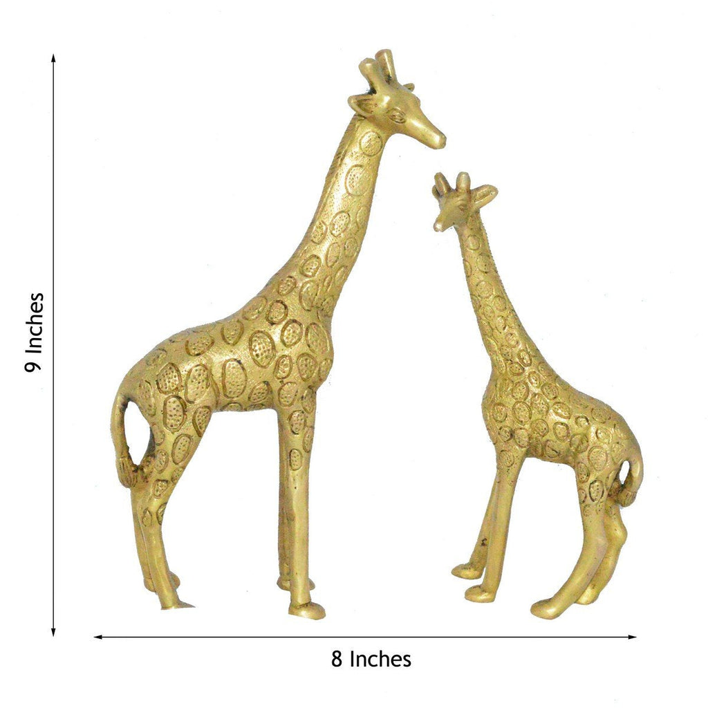 Ecraftindia Decorative Giraffe Brass Showpiece | Gold