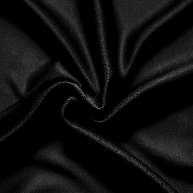 Stoa Paris Pillow Covers Set of 2 Pieces Satin Pillow Covers Colour Midnight Black
