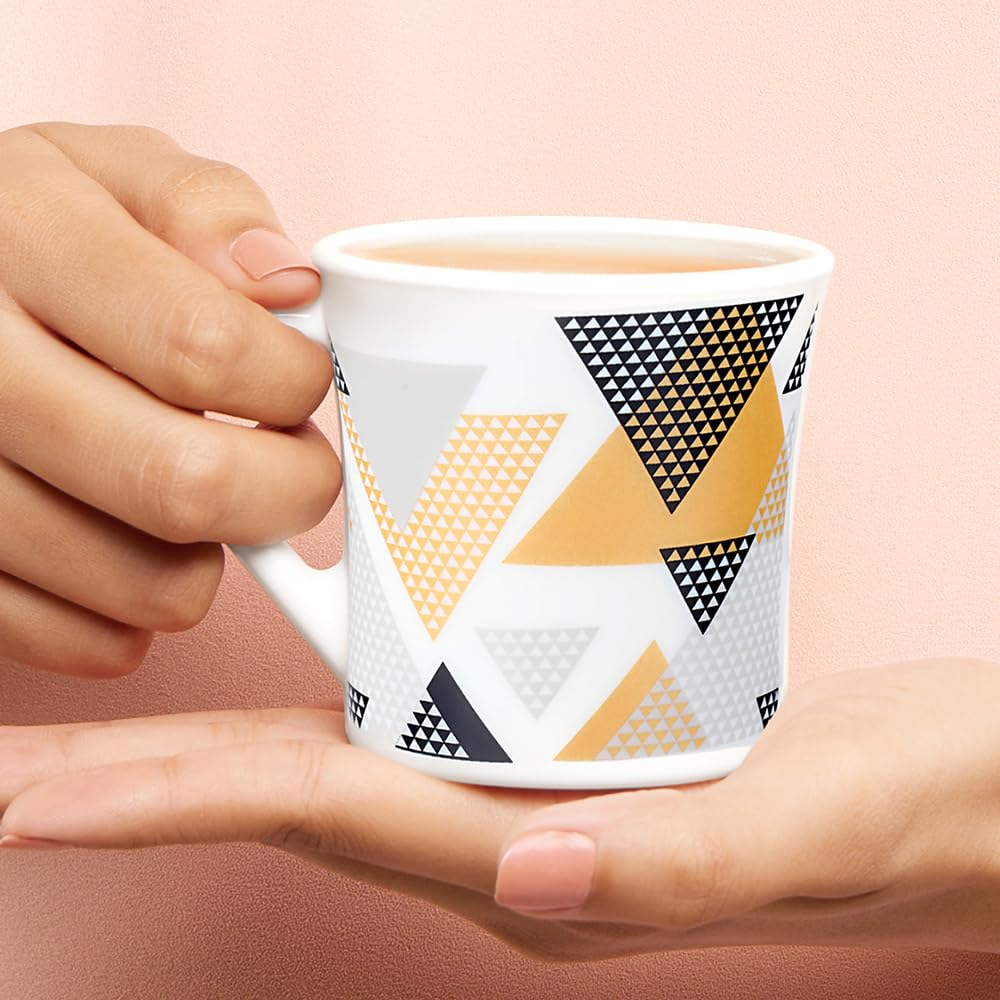 Larah by Borosil Nivaah Opalware Mug | Set of 6 Pcs Tea/coffee Mugs | 210 Ml Each