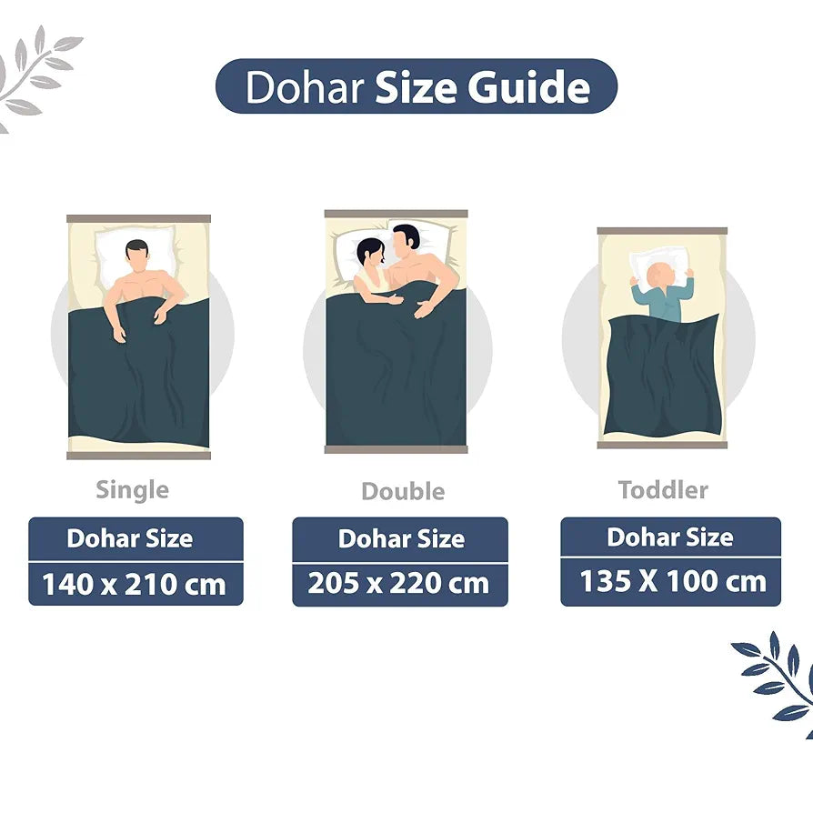Divine Casa 100% Cotton Double Bed Dohar Lightweight & Ultra-Soft AC Blanket Colour Greyish Blue