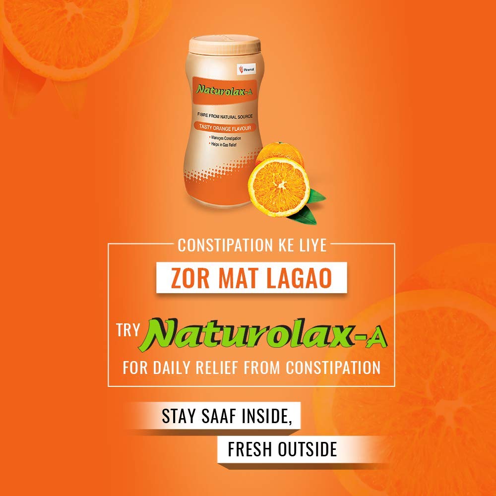 Naturolax-A Isabgol Powder |300g - Pack of 1| Psyllium Husk Powder | Non-Habit Forming Isabgol - Ayurvedic Formula| Fiber Supplements for Digestion| Effectively Relieves Constipation|Orange Flavoured