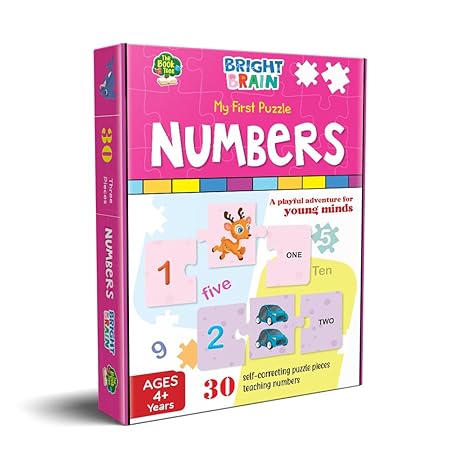 The Book Tree Bright Brain Numbers 30 Piece Jigsaw Puzzle for Preschoolers Educational Toy for Learning