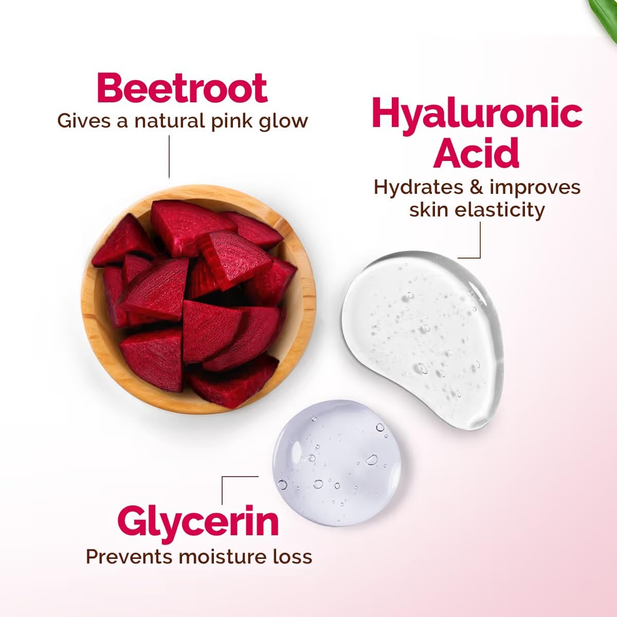 Mamaearth Beetroot Hydraful Light Moisturizing Cream with Beetroot & Hyaluronic Acid for Hydrated Pink Glow - 50 g | 24 Hrs Long-lasting Moisturization | For Face, Hand & Body | Non-Greasy & Quick Absorbing