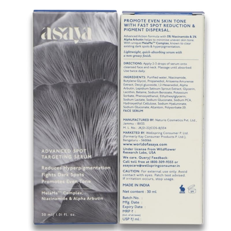 Asaya Advanced Pigmentation Serum for Reducing Dark Spots & Acne Marks - 30 ml