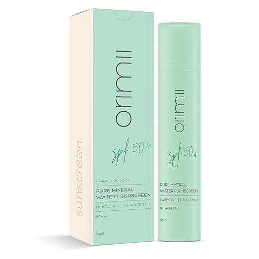 Orimii Pure Mineral Sunscreen SPF 50 with Watery Texture & Zero White Cast - 50 ml