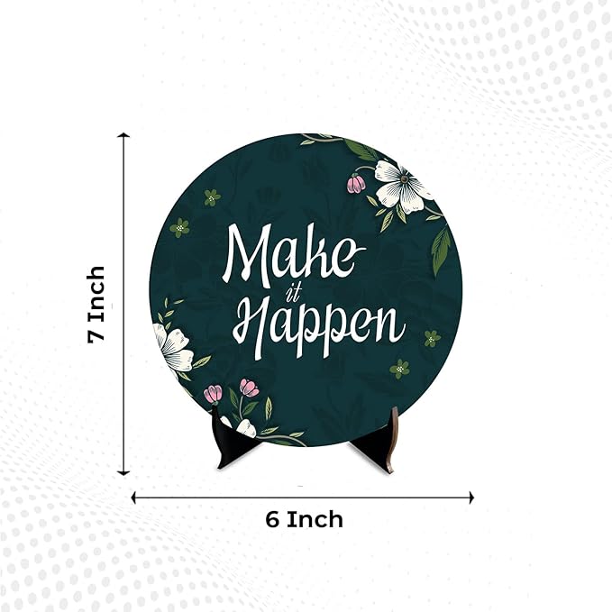 Artvibes Showpiece Idols and Figurines for Home and Office Decor | Wooden Stylish Quotes Always Keep a Positive Mindset