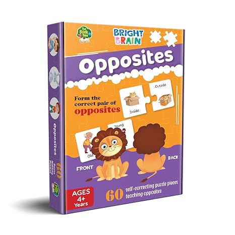 The Book Tree Bright Brain Opposites 60 Piece Jigsaw Puzzle for Preschoolers Educational Toy