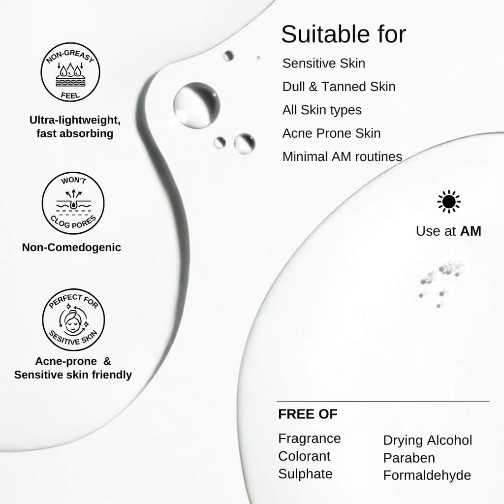 The Formularx Sun Relief Ceramide Sunscreen SPF 50 PA++++ | Broad Spectrum UV & Blue Light Protection | For Oily, Acne prone, Sensitive Skin | Brightening Barrier Care with Niacinamide, Hyaluronic acid, & Peptides | Lightweight, No White Cast | 50g