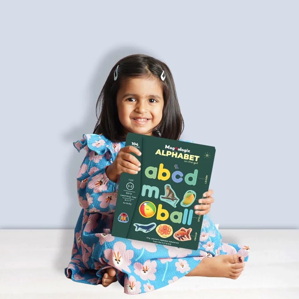 Pelikas Toyz Magnetic Alphabets for Kids, Montessori Toys for 3 + Year Old, Spelling Games for Kids 5 Years, Gift for Boys Girls - Magnalogix Alphabet on The Go !
