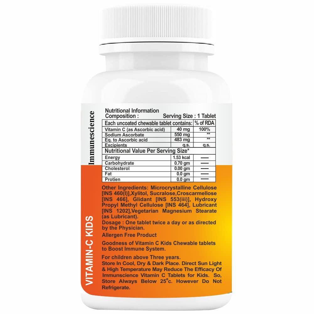 Immunescience Vitamin C Tablets For Kids - 60 tabs