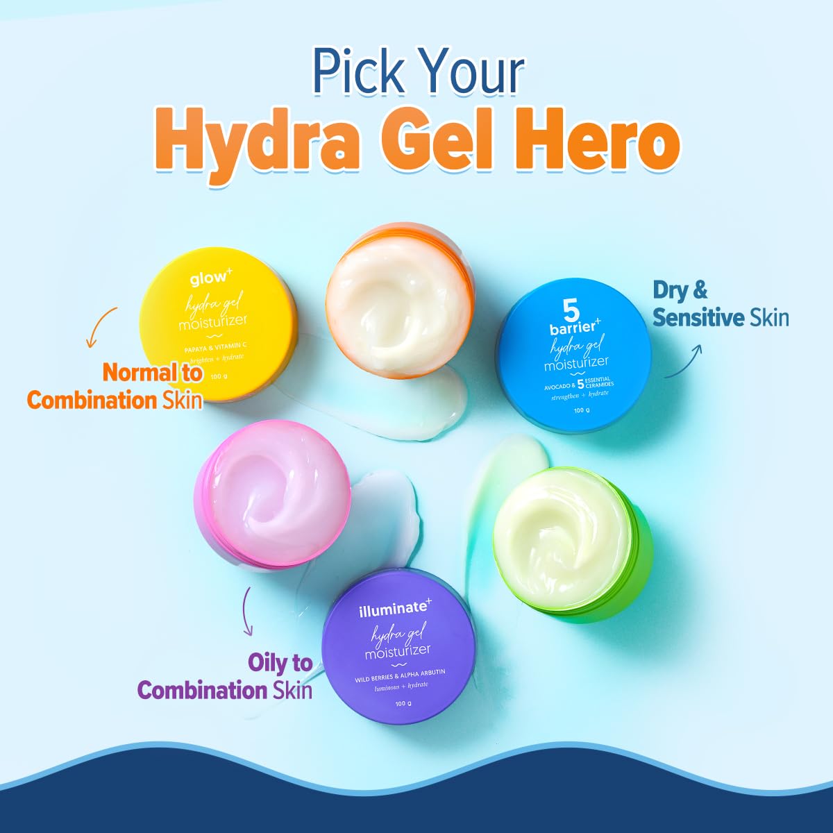 Aqualogica Glow+ Hydra Gel Moisturizer with Vitamin C & Papaya - 100 g|24-Hour Intense Hydration|Weightless Water-Like Gel Texture|Non Sticky & Quick Absorbing for Glowing Skin