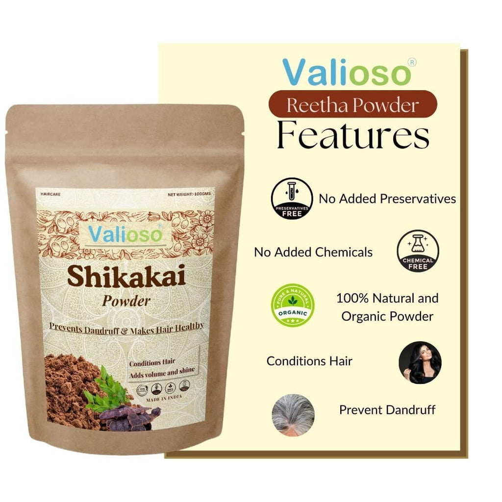 Valioso Shikakai Powder for Hair growth - 100 gms (Pack of 2)