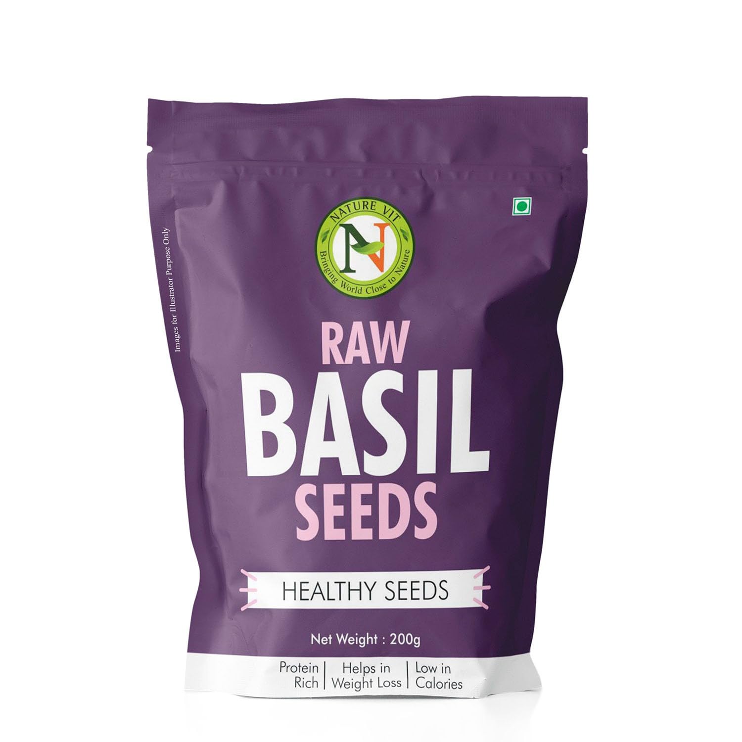 Nature Vit Basil Seeds, 200 G | Tukmaria Beej | Sabja | Falooda | Beat the Heat With Sabza Seeds