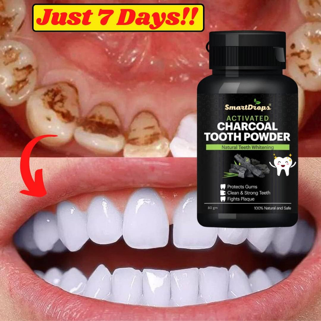 Smartdrops Activated Charcoal Teeth Whitening Powder Suitable For All types Teeth - 80 gm