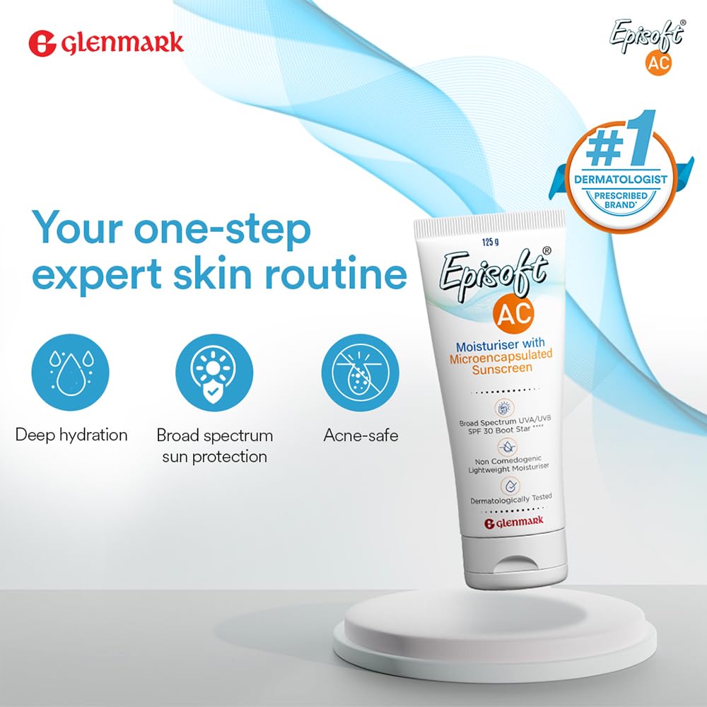 Episoft Glenmark Ac Moisturizer With Sunscreen, Spf 30+ - 125 gms