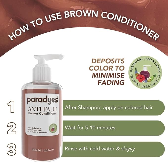 Paradyes Anti Fade Brown Fresh Conditioner for All Types of Hair - 180 Ml