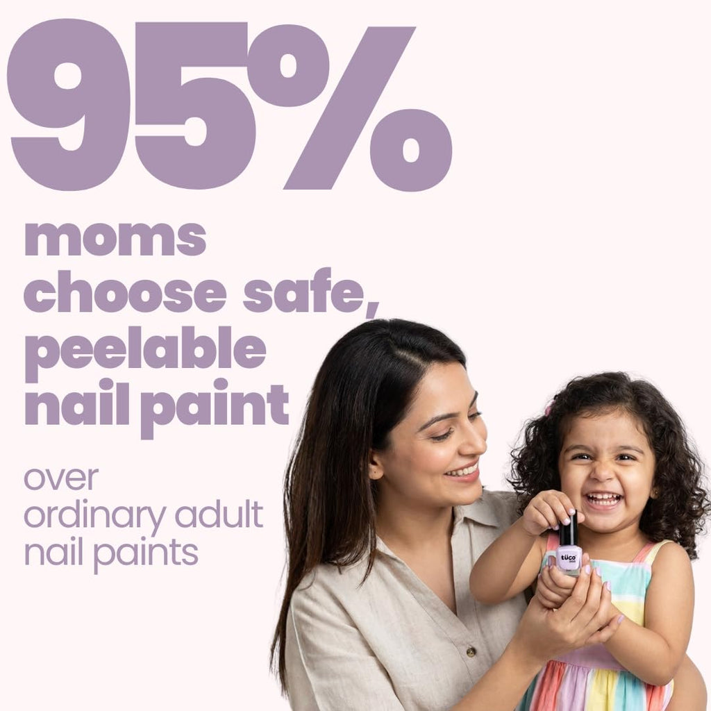 Tuco® Kids Water Based Safe Nail Polish for girls | Easy to Peel Off, Non Toxic, Natural & Safe for Kids | Play Safe with Chemical Free Nails for Daughters | Pack of 1x5ml | Purple