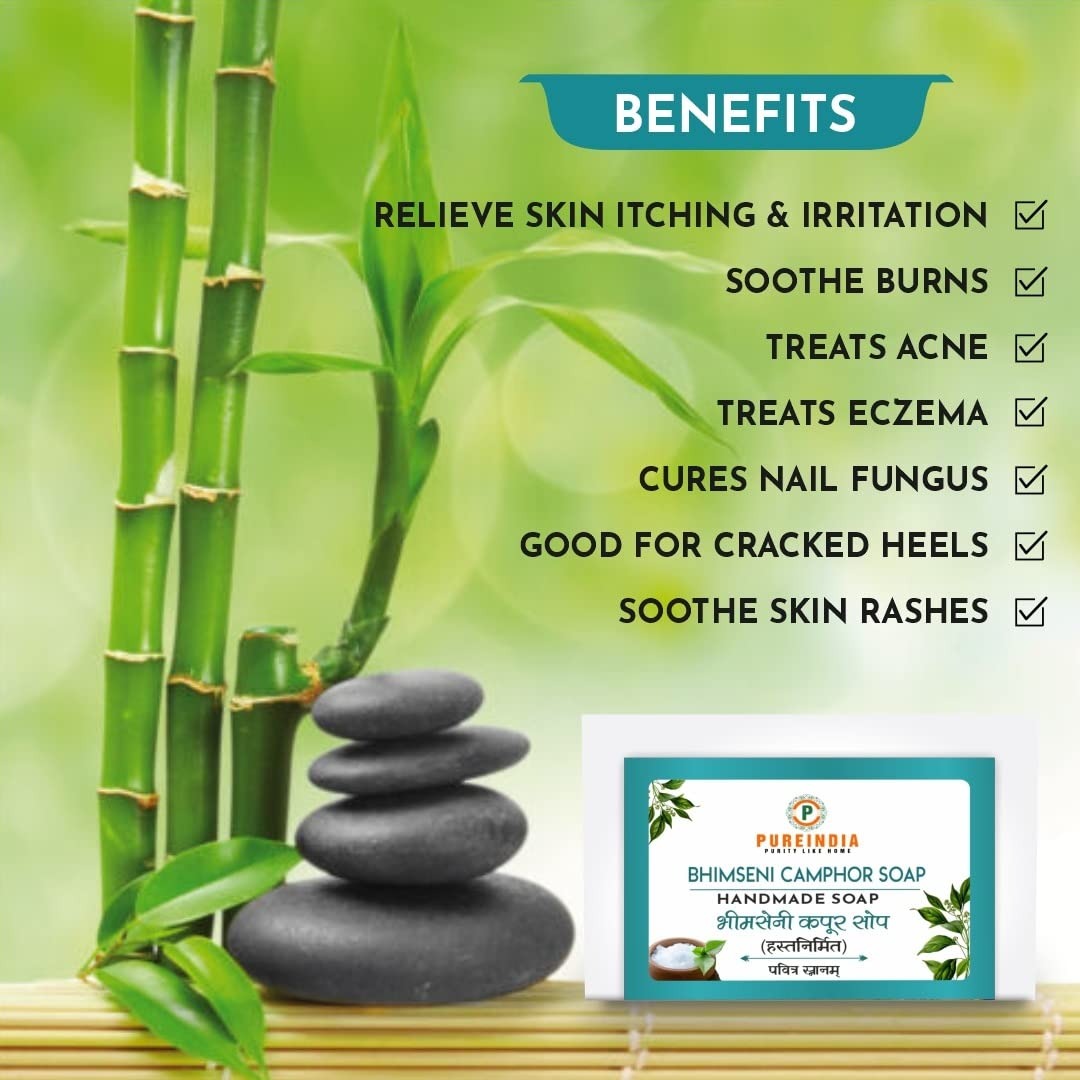 PureIndia Bhimseni Soap Bar - 100 gms (Pack of 3)