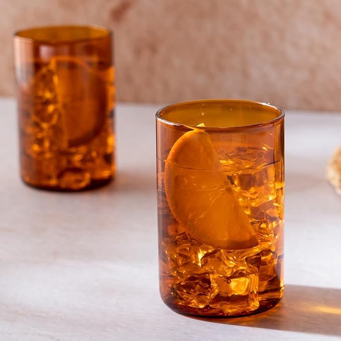 Borosil 295ml Set of 6 Pieces  Amber Vision Transparent Drinking Glass