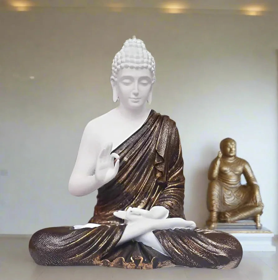 Alila 2 Feet Big Size Meditating Buddha Idol Statue Showpiece for Home Garden Living Room 22 Inches Multicolour