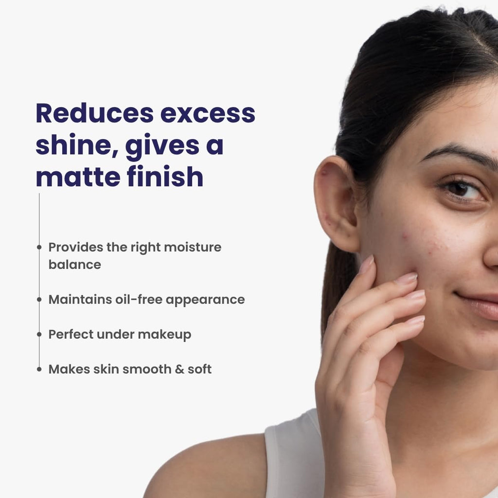 Re'equil Re'equil Oil Free Mattifying Gel Moisturiser | Controls excess oil & shine | Non sticky, non greasy finish | For Oily, Acne Prone Skin | 75 gm