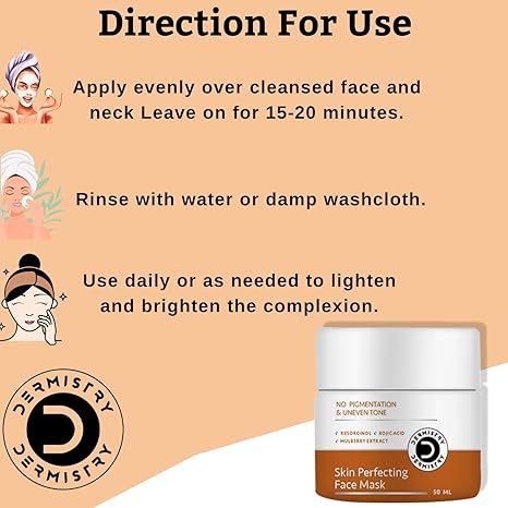 Dermistry Kojic Acid Pigmentation Instant D De Tan Dark Spots Face Pack Mask - 50 ml