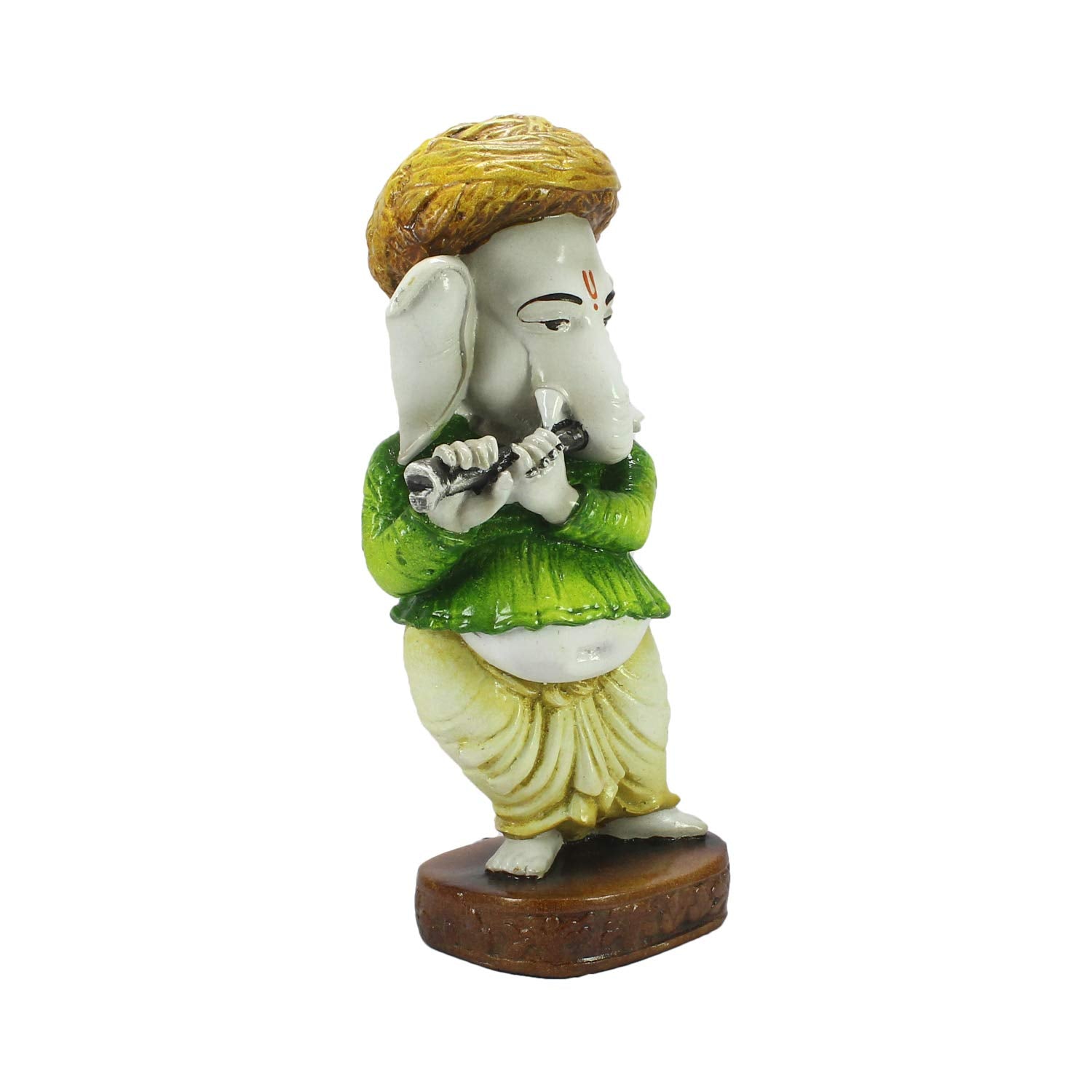 Ecraftindia Lord Ganesha Playing Instrument Statue | Green