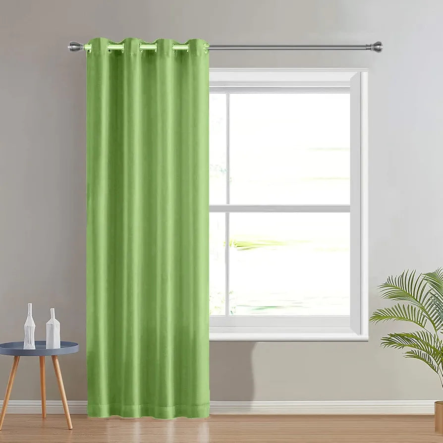 Divine Casa Semi Blackout Door Curtains 7 Feet Colour Sardine Gray Micro Satin Panels with Metal Eyelets Light Filtering & Elegant Drapes (Pack of 2)