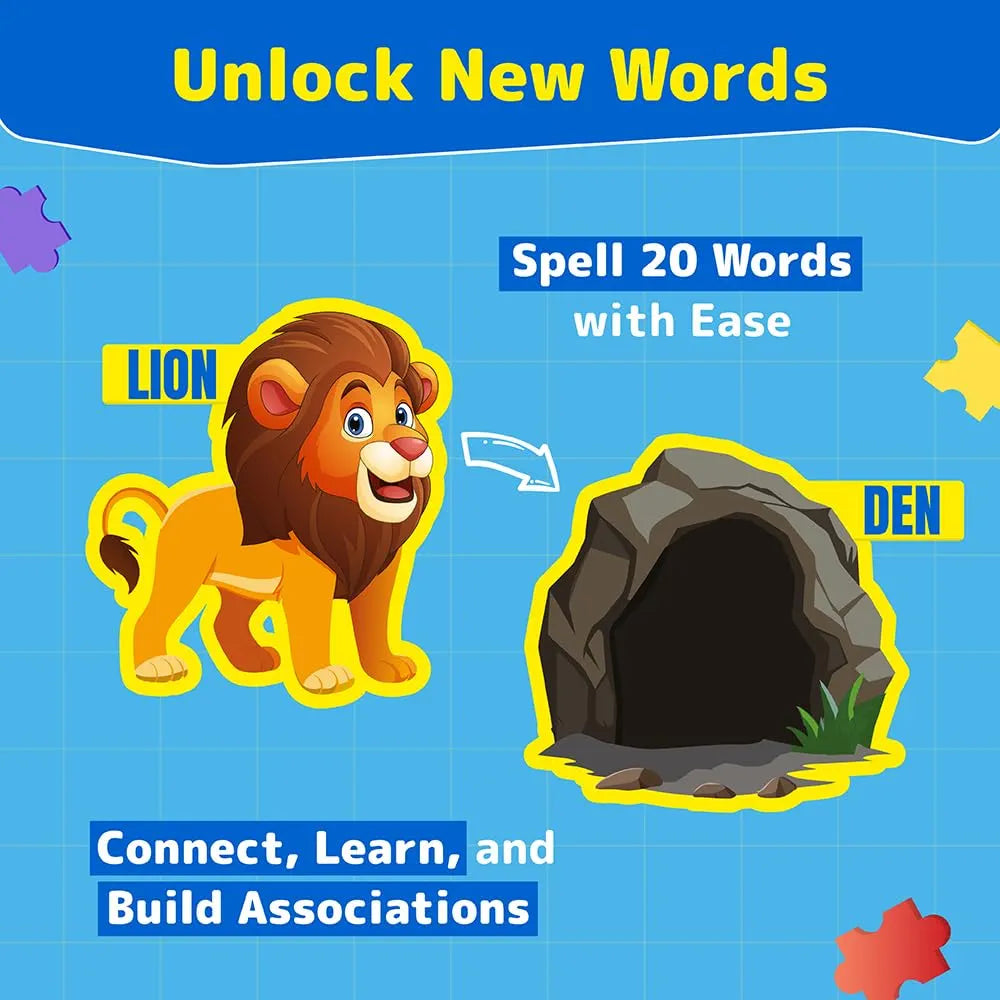 Funtad Kids Puzzleup Learn Animal Homes,10-In-1 Entry Level Puzzle 45 Big Size Jigsaw Pieces Montessori Educational Toy For Boys & Girls Age 3,4 & 5 Yrs