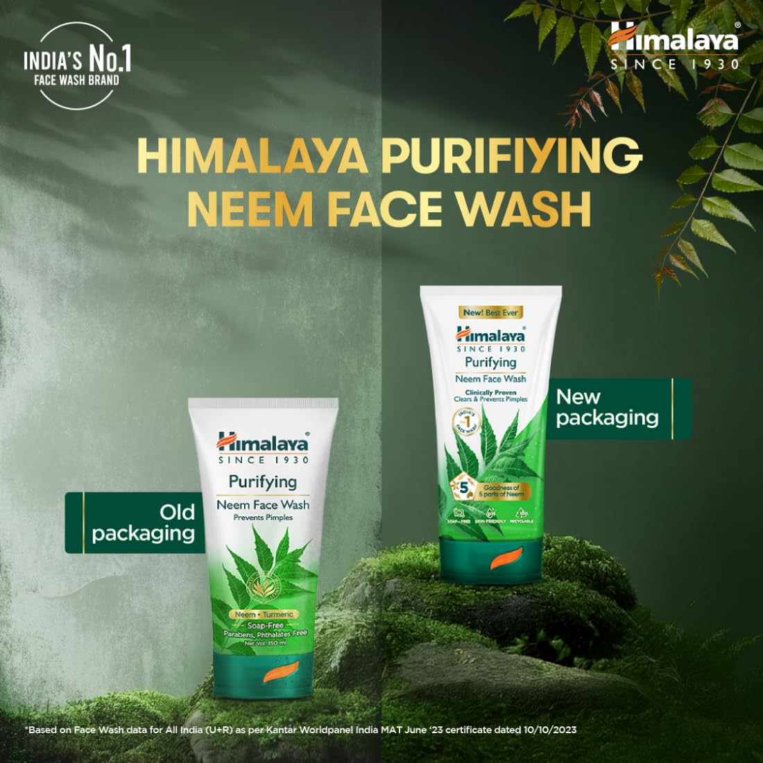 Himalaya Purifying Neem Face Wash, 150 ml | Soap Free | Paraben, Phthalates free | Best for Acne Prone Skin | Eliminates Pimples