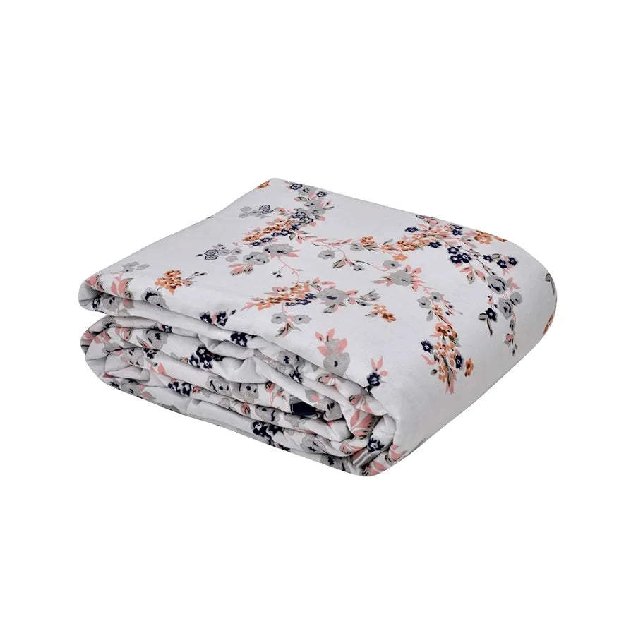Trance Home Linen 150 GSM Pure Cotton Reversible Dohar Single Bed Size Ac Blanket Comforter Soft Light-Weight Bed Blanket 56 X 88 Inch Colour Grey Peach