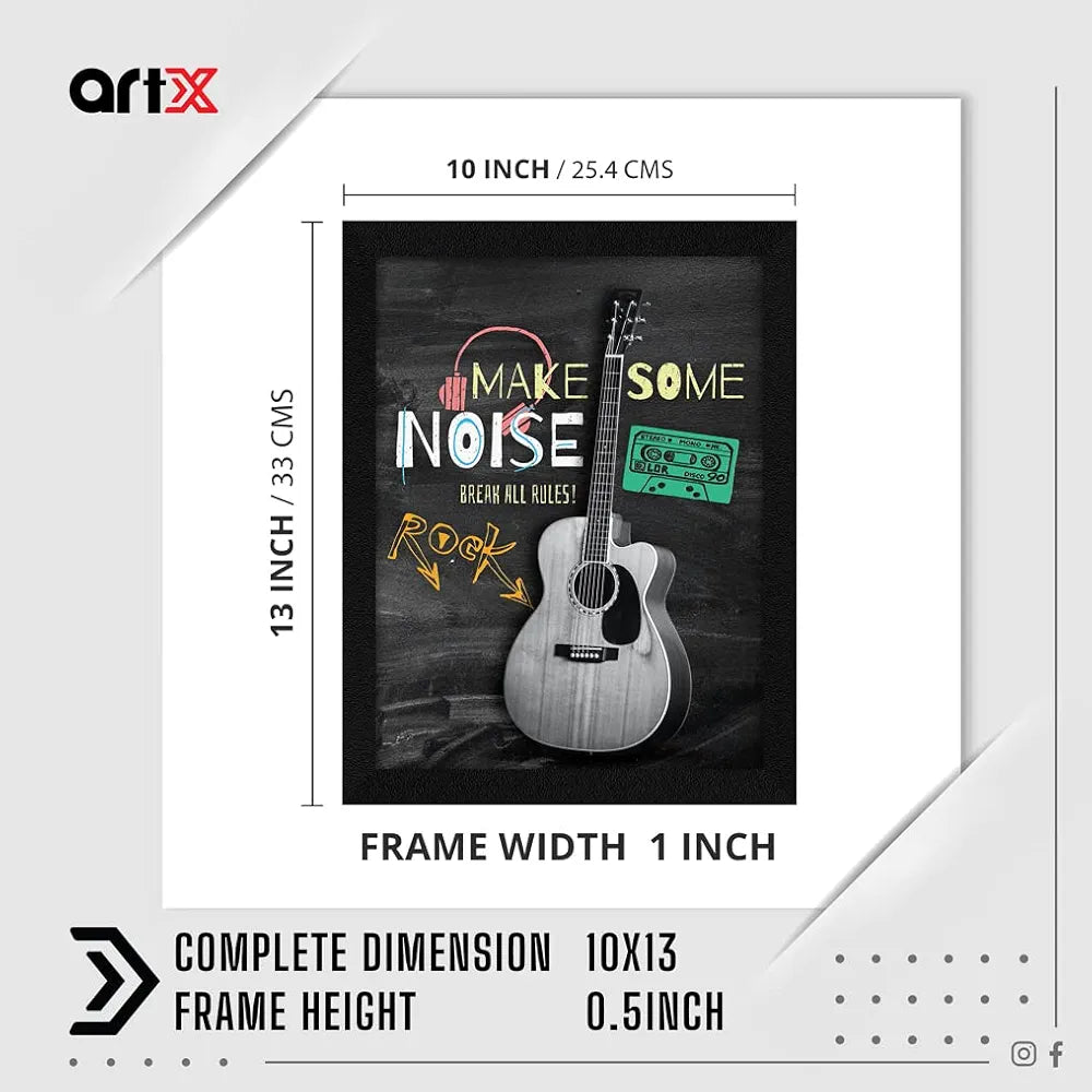 ArtX Paper Motivational Quotes Make Some Noise Wall Frame Art Painting
