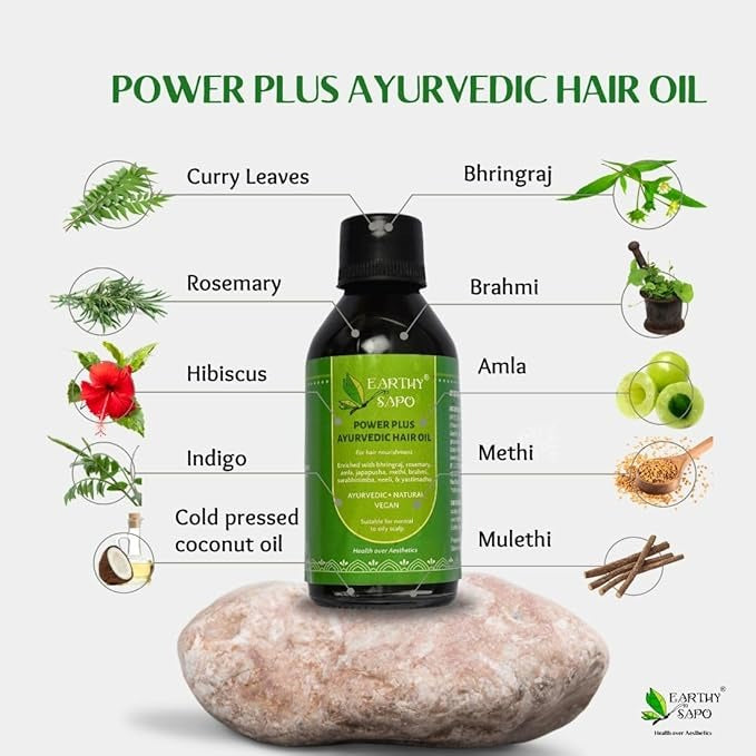 Earthy Sapo Handmade Power Plus Ayurvedic Hair Oil - 100 ml