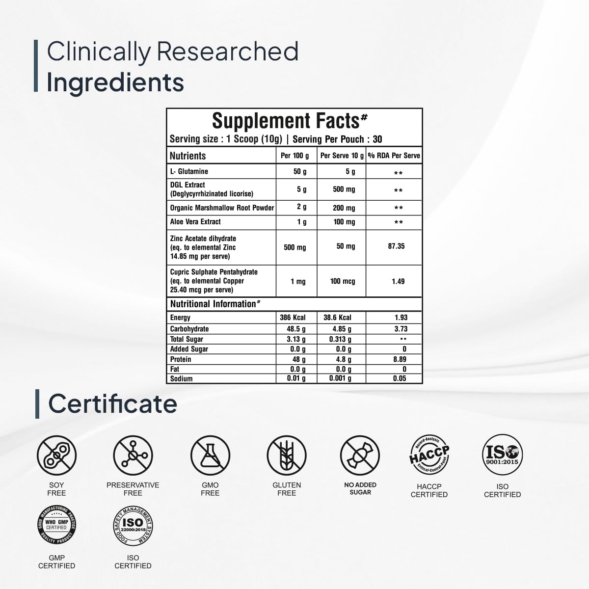 Miduty by Palak Notes Leaky Gut Powder - Supports Gastrointestinal lining, Leaky Gut - Helps In Constipation And Heartburn - Advanced Formula with L Glutamine and Aloe Vera Extract - 300 Grams