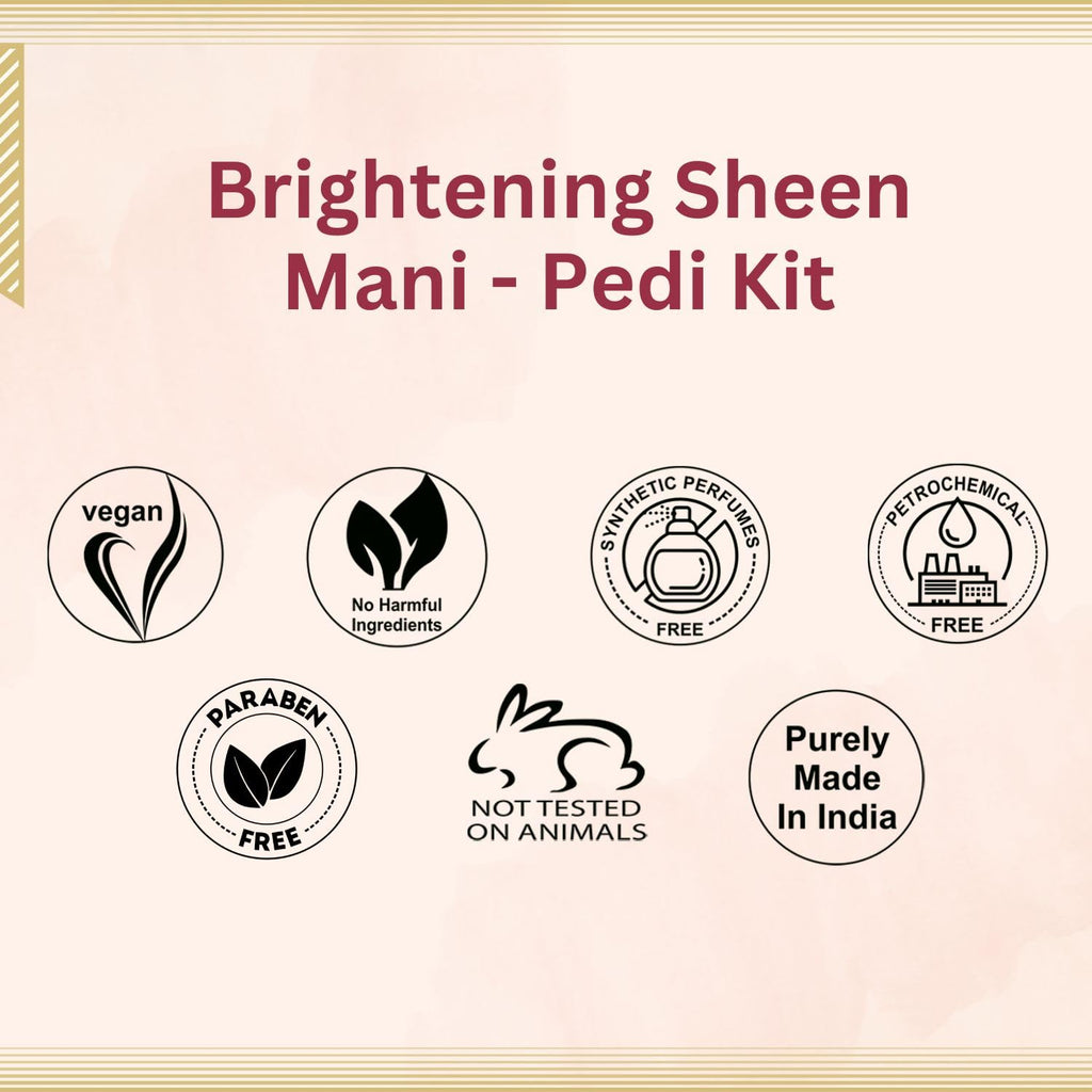 Aroma Treasures Brightening Sheen Mani-Pedi Kit |Arbutin, Lavender, Orange & Lemongrass for Skin Brightening & Tan Removal | 6-Step Manicure Pedicure Kit with Bath Salt, Scrub, Butter & Wrap
