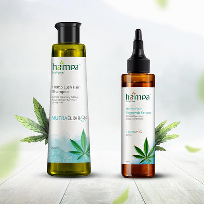 Hampa Hemp Growth Serum and Lush Hair Combo