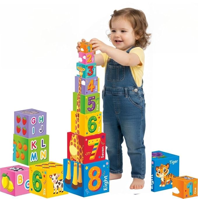Toymate Stack O Fun Educational Stacking N Nesting Cubes for Kids