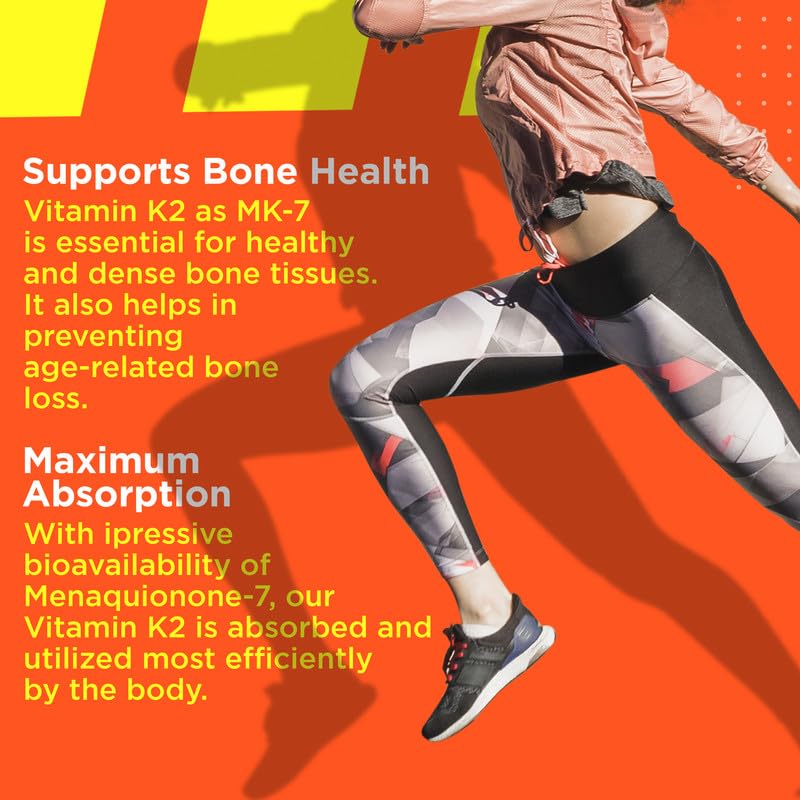 Health Veda Organics Vitamin K2 | 100% Vegetarian Vitamin K2 Benefits in Bone Health - 55mcg - 120 Vitamin K27 Capsules