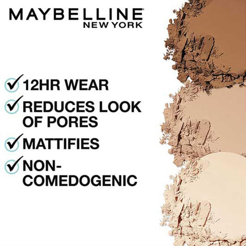 Maybelline New York Fit Me Matte Poreless Pressed Face Powder. Natural, poreless finish with long-lasting shine control, Pressed Powder that absorbs oil to mattify skin - Sun Beige 310 | 8.5gm
