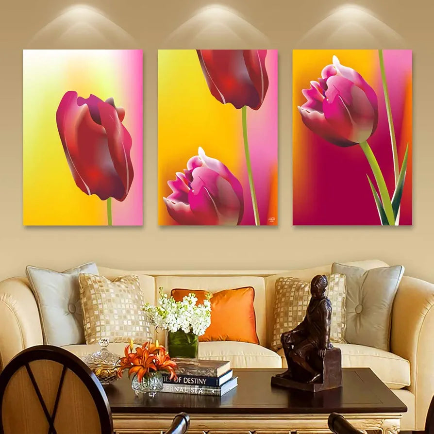 Rangoli MDF 3 Pcs Wall Poster 12x18 Inch Decorative Wall Art P-4 Design-3