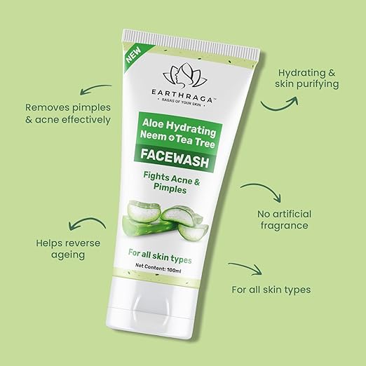 Earthraga Aloe Vera Neem Tea Tree Face Wash - 100 ml