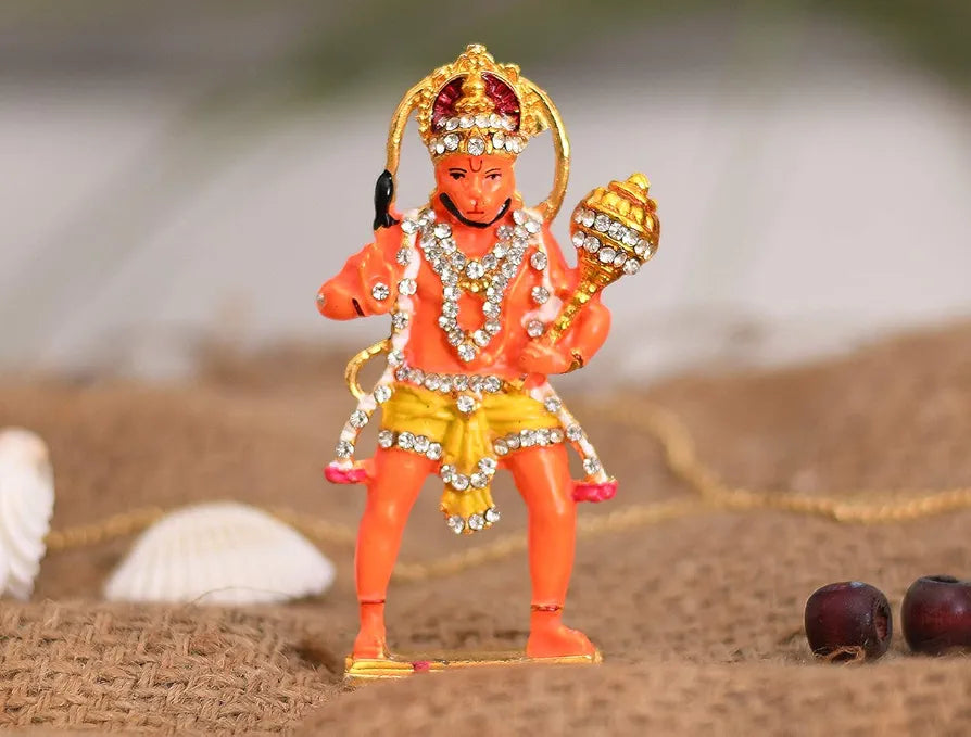 Collectible India Gold Plated Lord Hanuman Car Dashboard God Idol Hanuman Murti