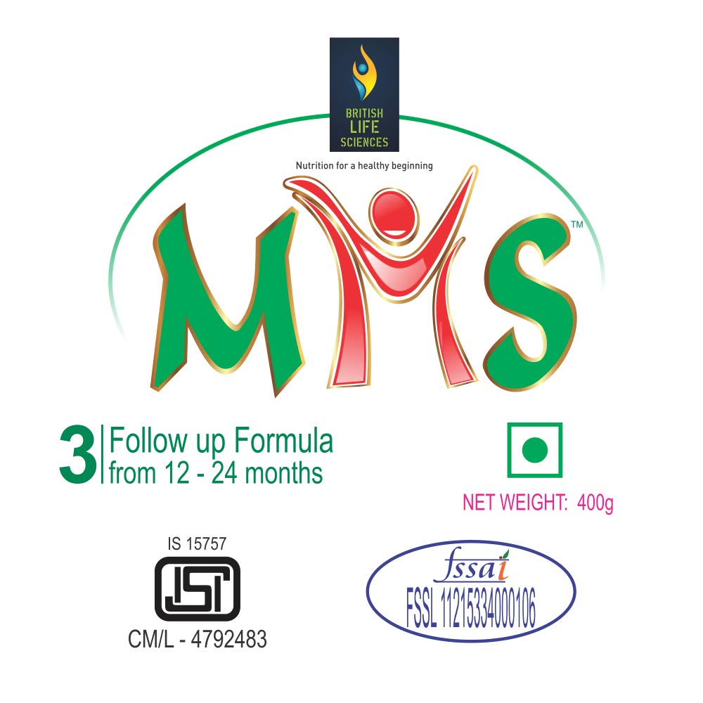 British Life Sciences MMS Stage 3 Infant Milk Powder|Follow-up Formula for 12 Months & above|Easy on Stomach|26 Essential vitamins & minerals|Wholesome Baby Food|No added sugar|400g