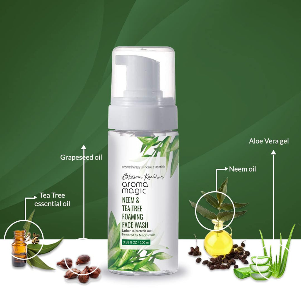 Aroma Magic Neem & Tea Tree Foaming Face Wash - 100ml (Pwrd by Niacinamide)